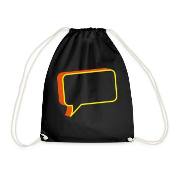 chat box - Drawstring Bag - black - Front