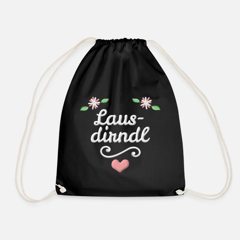 Lausdirndl Lustiger Spruch Lausmadl Dialekt Herz - Turnbeutel - Schwarz