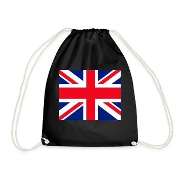 Union Jack face mask - Drawstring Bag - black - Front