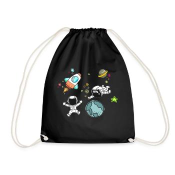 Space motif - Drawstring Bag - black - Front
