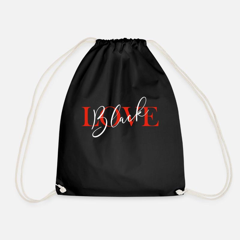 Love black - Drawstring Bag - black