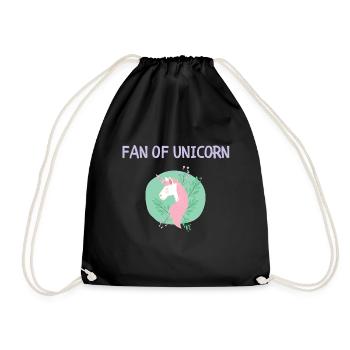 FAN OF UNICORN - Turnbeutel - Schwarz - Vorne