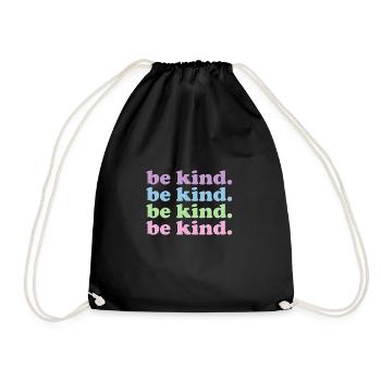 Phrase Soyez gentil. arc-en-ciel rose et violet pastel - Sac de sport léger - noir - Devant