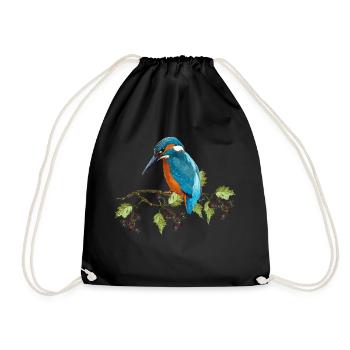 Oiseau Kingfisher - Sac de sport léger - noir - Devant