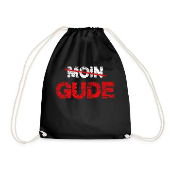 Gude Gruß Hessen Geschenk - Turnbeutel - Schwarz - Vorne