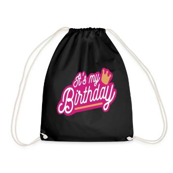 My birthday - Drawstring Bag - black - Front