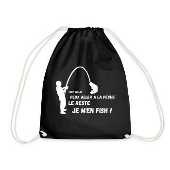 Tant que je peux aller à la pêche je m en fiche - Sac de sport léger - noir - Devant