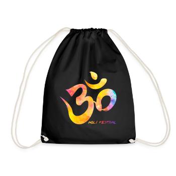 Om Holi Festival Happy Holi - Drawstring Bag - black - Front