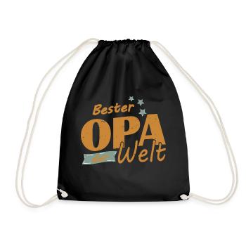 Bester OPA - Turnbeutel - Schwarz - Vorne