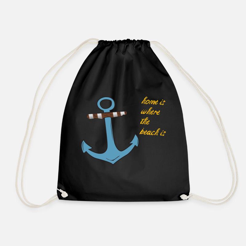 Anker Home is where the beach is - Turnbeutel - Schwarz