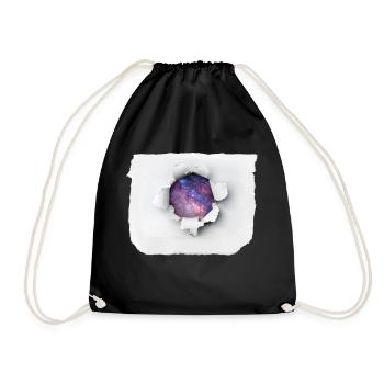 Papier déchiré - Univers - Sac de sport léger - noir - Devant