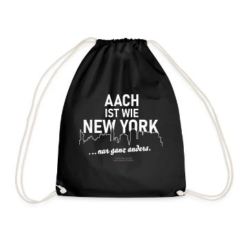 Aach ist wie New York ... nur ganz anders - Turnbeutel - Schwarz - Vorne