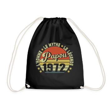 Papou 1972 L'homme Le Mythe La Légende Cadeau - Sac de sport léger - noir - Devant