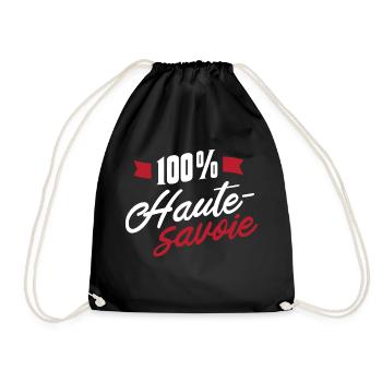 100% Haute savoie Cadeau humour personnalisé - Sac de sport léger - noir - Devant