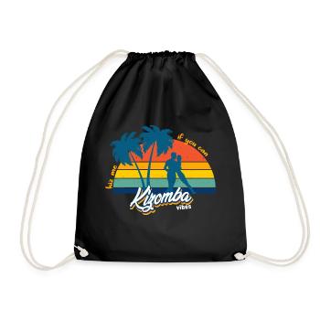 Kizomba vibes sunrise African couple dance - Drawstring Bag - black - Front