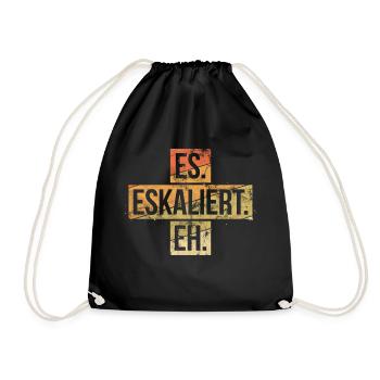 Es eskaliert eh Mallorca Sprüche Eskalation Feiern - Turnbeutel - Schwarz - Vorne