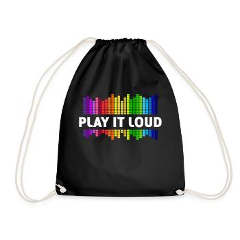 Jouez-le fort Égaliseur Musique Rainbow Colorful Disco - Sac de sport léger - noir - Devant