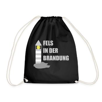 Fels in der Brandung - Turnbeutel - Schwarz - Vorne
