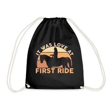 It Was Love at First Ride Horses Horse Rider - Turnbeutel - Schwarz - Vorne