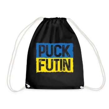 Puck Futin Meme Stand mit der Ukraine - Turnbeutel - Schwarz - Vorne