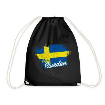 I love Sweden - Drawstring Bag - black - Front