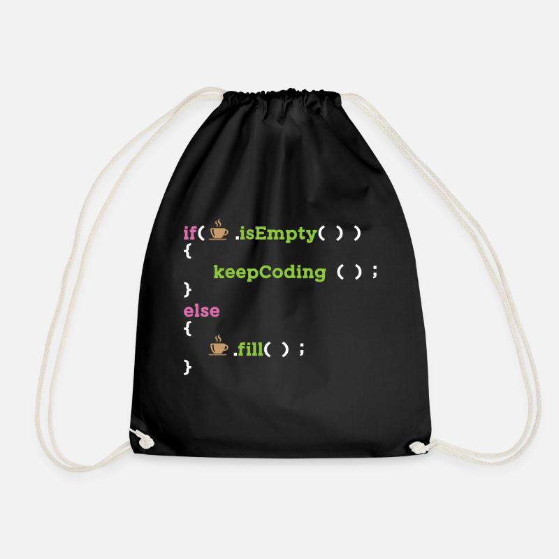 Code Coder Programmierer Software Coding Nerd - Turnbeutel - Schwarz