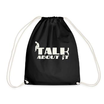 Talk about it - Drawstring Bag - black - Front