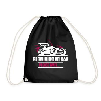 Rebuilding RC Car Please Wait... Model Car Remote - Drawstring Bag - black - Front