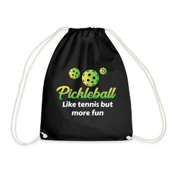 Outdoor Gartenspiel Lustiges Pickleball Design mit - Turnbeutel - Schwarz - Vorne