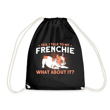 Frenchie Bulldog Français Bulldog Cadeau - Sac de sport léger - noir - Devant