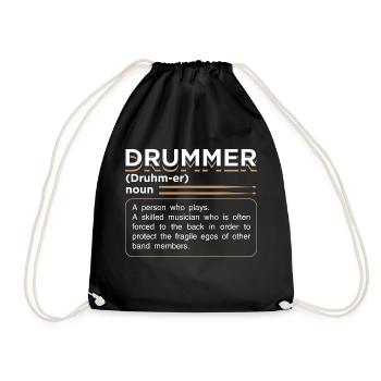Drummer Definition Drummer Gift - Drawstring Bag - black - Front