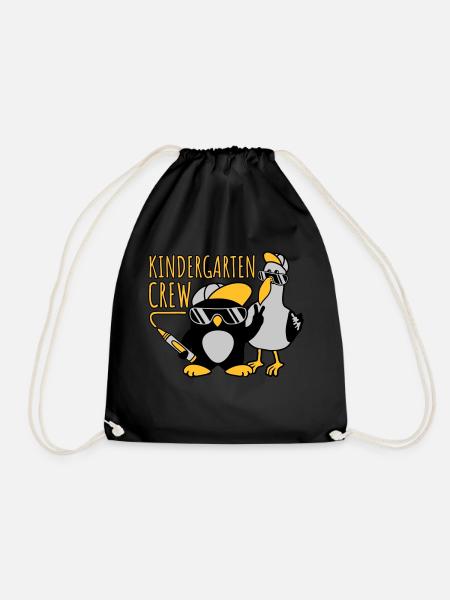 Kindergarten Crew Möwe Pinguin - Turnbeutel - Schwarz