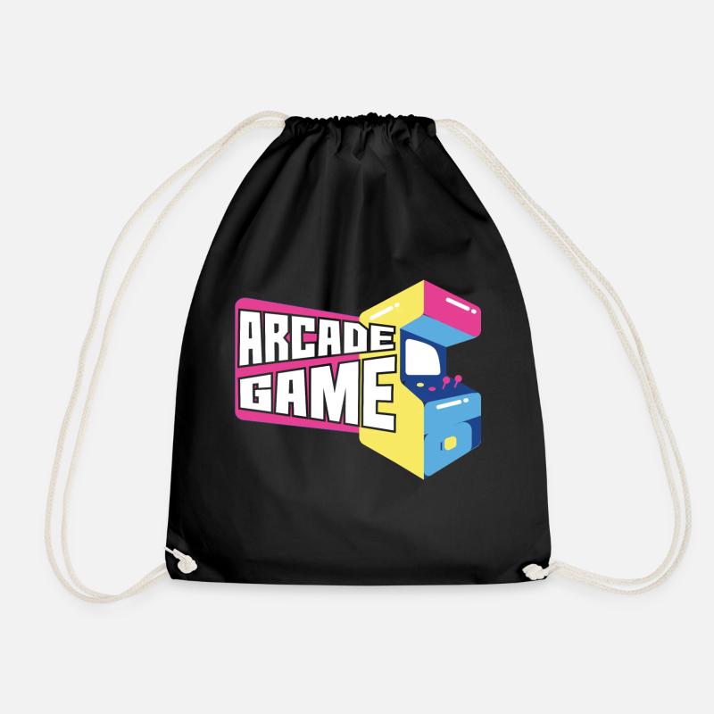 Arcade Game Console Retro Video Games - Drawstring Bag - black