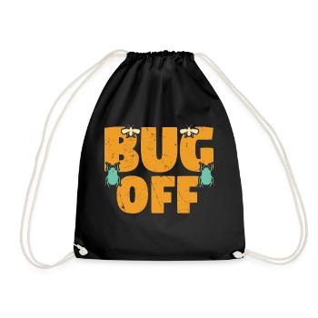 Bug Off Bug Pun - Drawstring Bag - black - Front