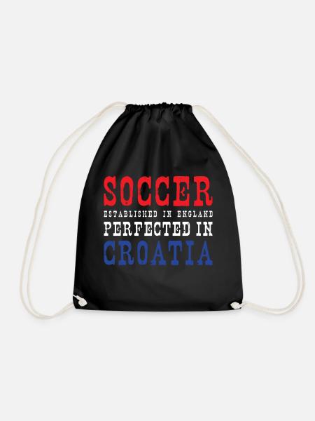 Croatia Soccer Croatian Football Hrvatska Futbol - Turnbeutel - Schwarz