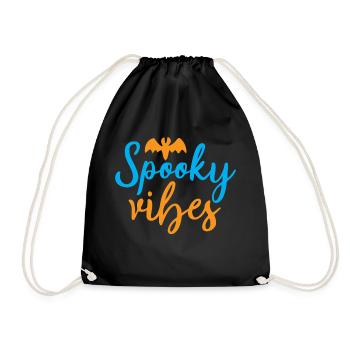 Spooky vibes- halloween humor - Drawstring Bag - black - Front