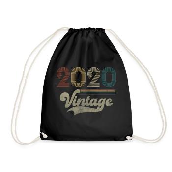 Vintage Birthday 2020 - Drawstring Bag - black - Front