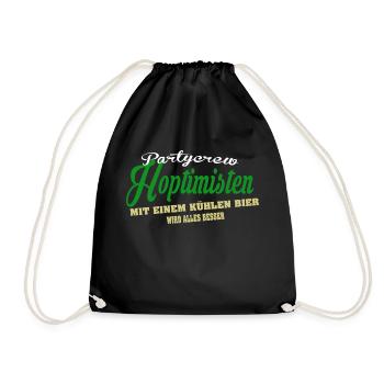 Optimist für hopfen - Bier liebhaber - Turnbeutel - Schwarz - Vorne