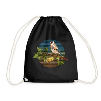 Bunter Vogel - Turnbeutel - Schwarz - Vorne