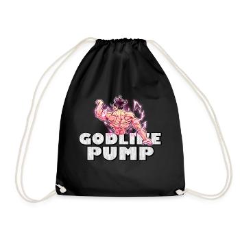 Godlike Pump | Anime Gym Motiv für Fans - Turnbeutel - Schwarz - Vorne