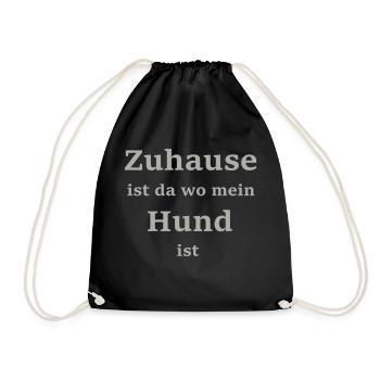 Zuhause ist da wo mein ... * Farbanpassung möglich - Turnbeutel - Schwarz - Vorne