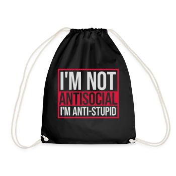pas antisocial anti-stupide - Sac de sport léger - noir - Devant