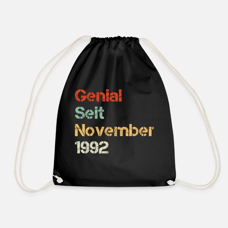 Genial seit November 1992 Jubiläum 30. Geburtstag - Turnbeutel - Schwarz