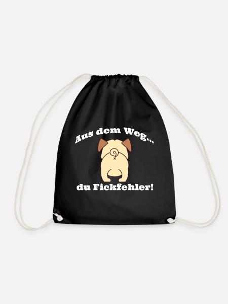 Spruch Aus dem Weg du Fickfehler - Turnbeutel - Schwarz