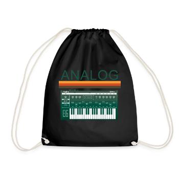 Analog Synth Retro Synthesizer Music Producer - Drawstring Bag - black - Front