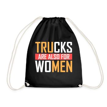 Trucks are also for women - Drawstring Bag - black - Front