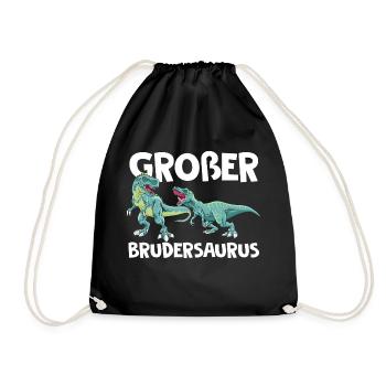 Großer Brudersaurus T-Rex Dino Geschenk Großer Bru - Turnbeutel - Schwarz - Vorne