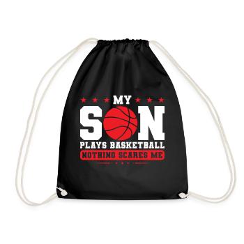 Basketball Sohn Basketball Mutter Sport Geschenk - Turnbeutel - Schwarz - Vorne