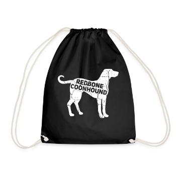 Redbone Coonhound Dog Gift - Drawstring Bag - black - Front
