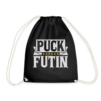 puck futin Logo Design - Turnbeutel - Schwarz - Vorne